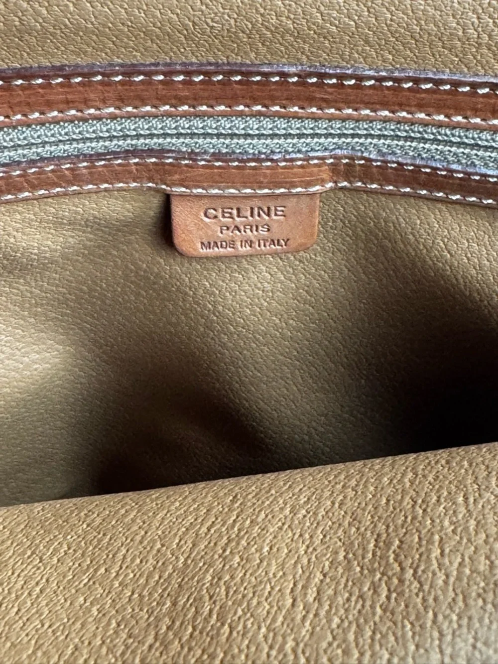 CELINE Set Macadame Dome Bag Satchel & Coin Purse VTG + COA Brown Luxury 10x12x5 - Picture 12 of 15